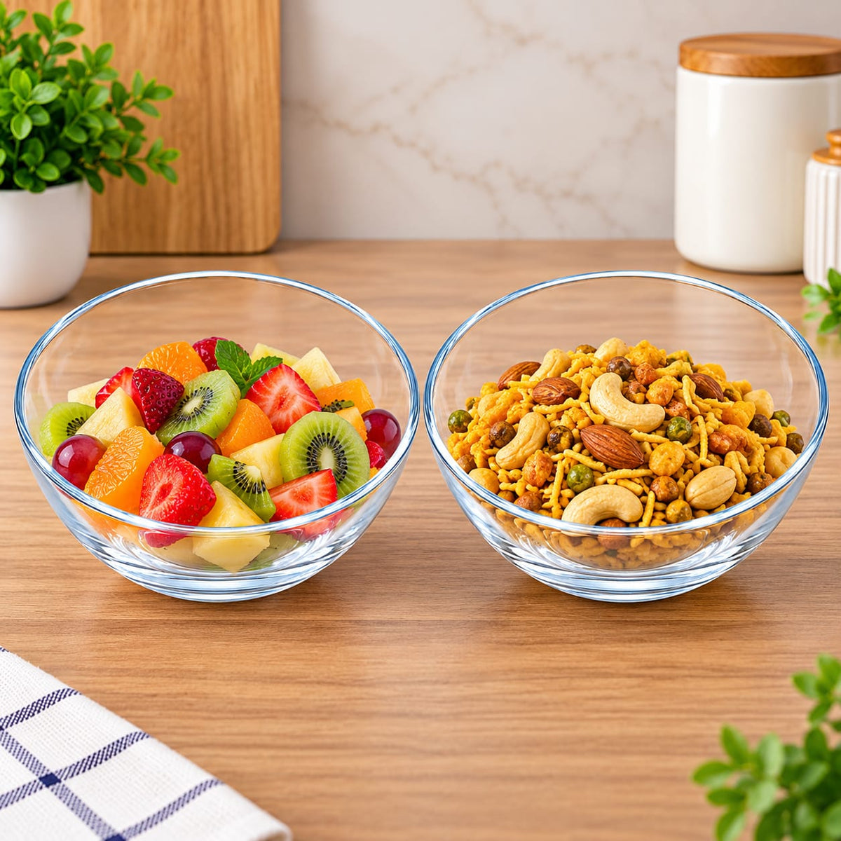 Slunting Bowl set. Pasta Salad Pani poori serving bowls. Set of 2