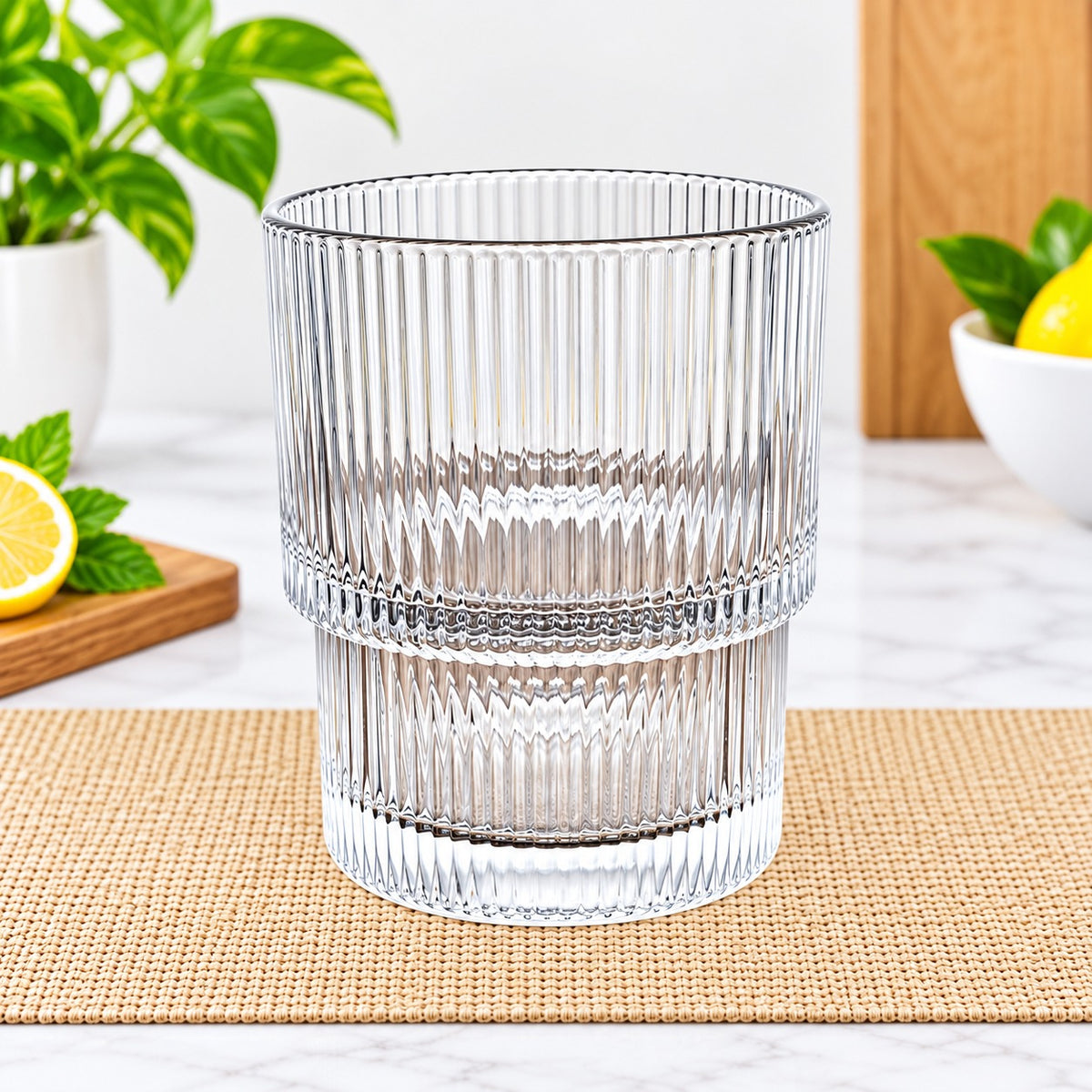 Ribbed Whiskey Glasses 330 ML – Set of 6