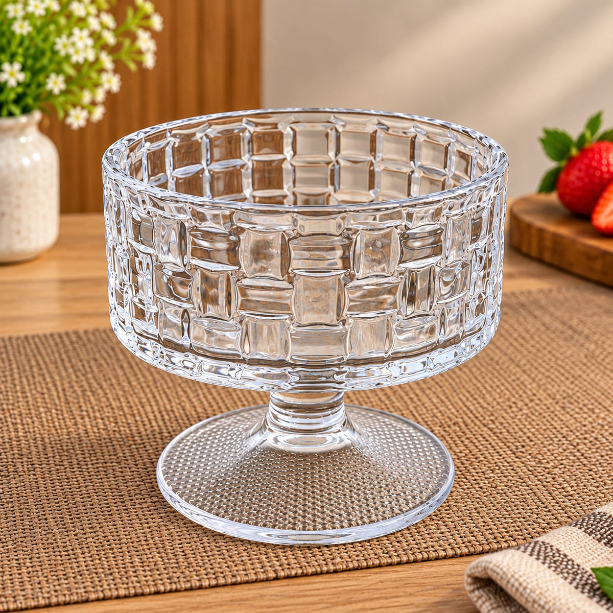 Elegant Textured Glass Dessert Bowls – Set of 6