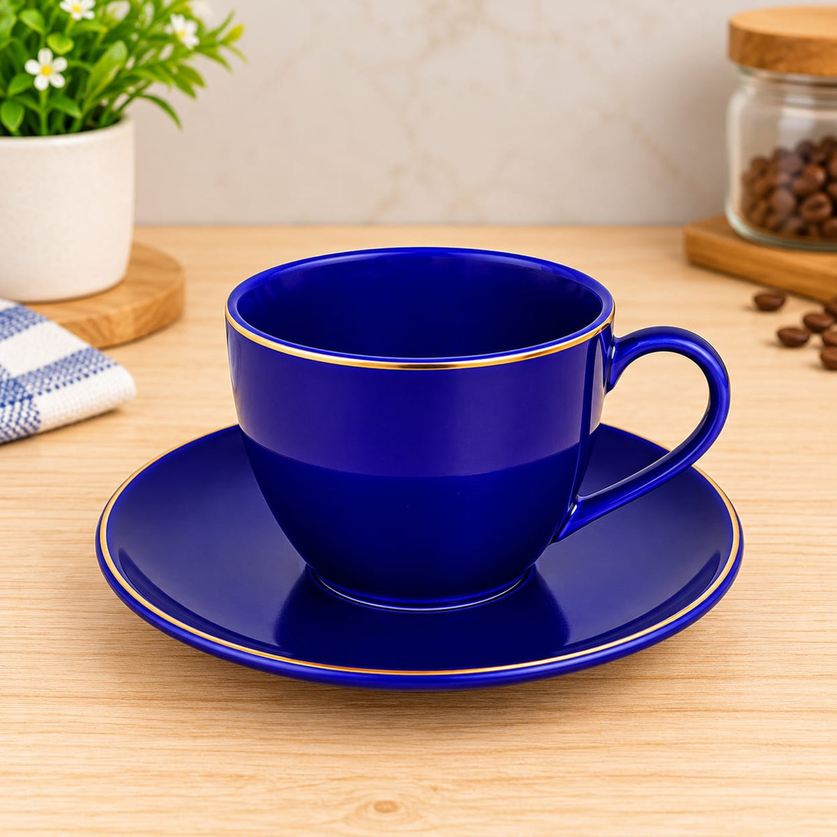 Tea & Coffee Cup Set with Saucers – Set of 12 pc