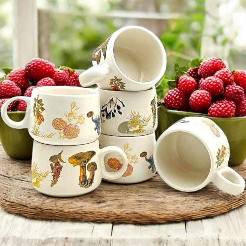 Cp Tea Coffee mug set hand made set of 6