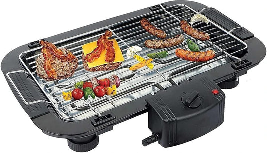 2000 Watts Electric Barbeque Grill, Tandoor & Grills, Contact Grill, Portable Grill, Outdoor Picnic Griller, Light Weight Grill, Adjustable Temperature Control (Black,1pc)