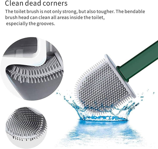 Multipurpose TPR Silicone Bottle & Glass Cleaning Brush with Long Handle – Soft Bristles, Scratch-Free Cleaning