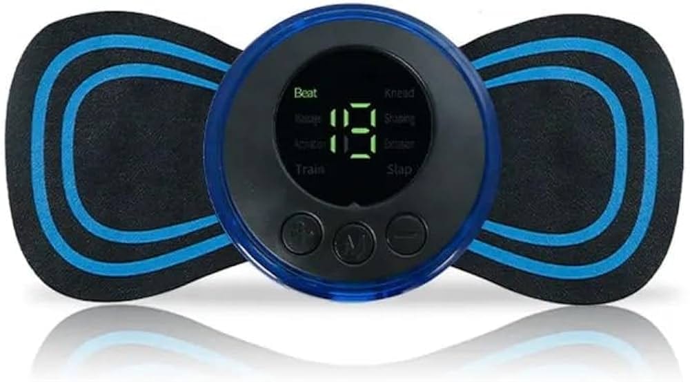 EMS Butterfly Electric Pulse Massager – USB Rechargeable Mini Muscle Relaxation Massager with Multiple Massage Modes for Neck, Shoulder, Back, Arms & Legs