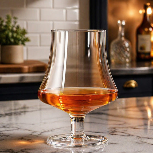 Crockery Premium  Stem Glass Set of 6 | 450 ML Crystal Clear Stemmed Glasses | Elegant Tasting Glasses for Whiskey, Brandy & Cognac