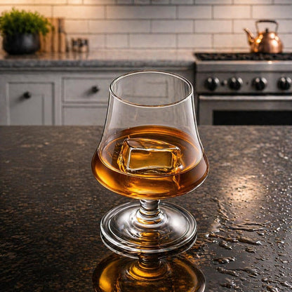 Crockery Premium  Stem Glass Set of 6 | 450 ML Crystal Clear Stemmed Glasses | Elegant Tasting Glasses for Whiskey, Brandy & Cognac