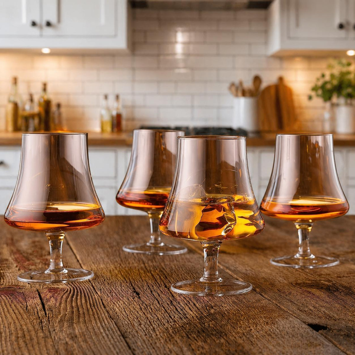 Crockery Premium  Stem Glass Set of 6 | 450 ML Crystal Clear Stemmed Glasses | Elegant Tasting Glasses for Whiskey, Brandy & Cognac