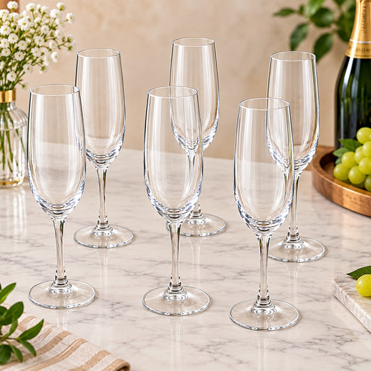 Champagne Flute Glasses – Set of 6