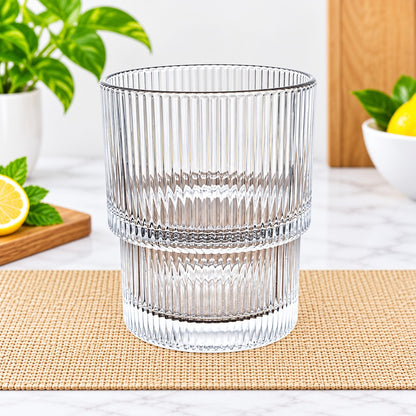 Ribbed Whiskey Glasses 330 ML – Set of 6
