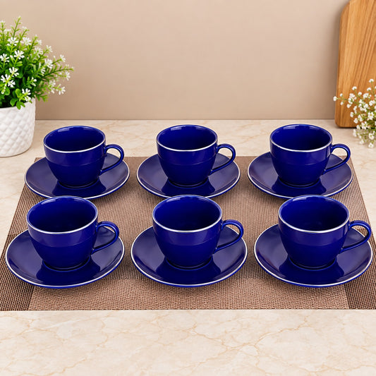 Tea & Coffee Cup Set with Saucers – Set of 12 pc