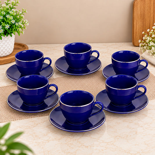 Tea & Coffee Cup Set with Saucers – Set of 12 pc