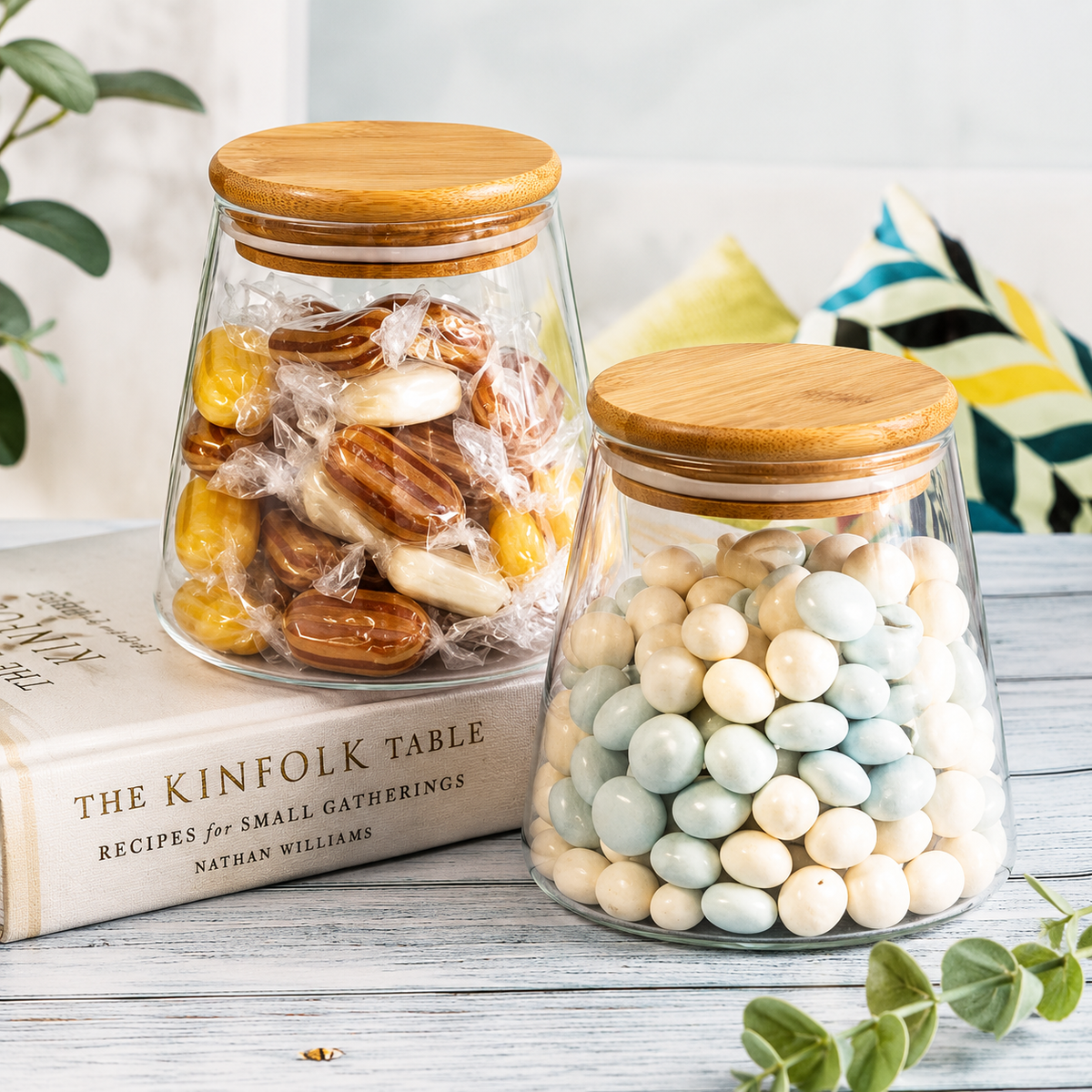 Storage Jar with Bamboo Lid – Set of Two 750 ml
