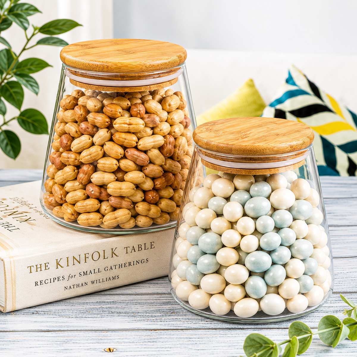 Storage Jar with Bamboo Lid – Set of Two 750 ml