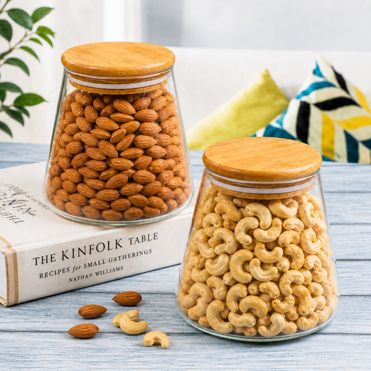 Storage Jar with Bamboo Lid – Set of Two 750 ml