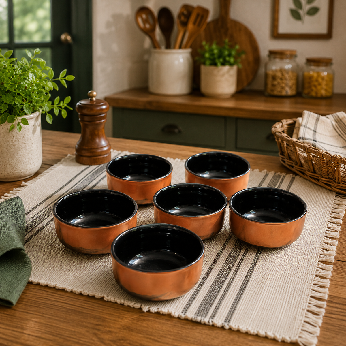 Premium  Hand made Ceramic Soup .Set 12 pc