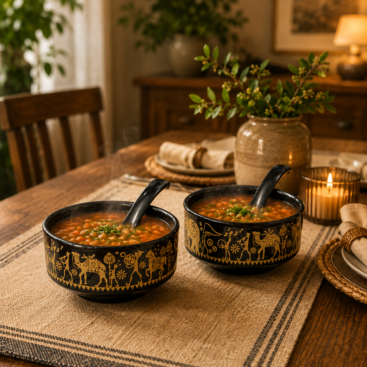 premium ceramic soup set . set of 6 pc