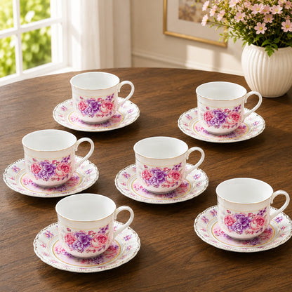 fine bone china cup saucer .set of 12 pc