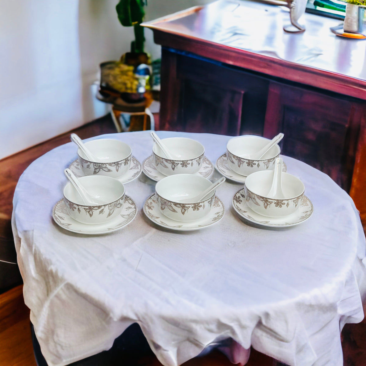 GOLDEN BUTTERFLY SOUP SET 18 PC