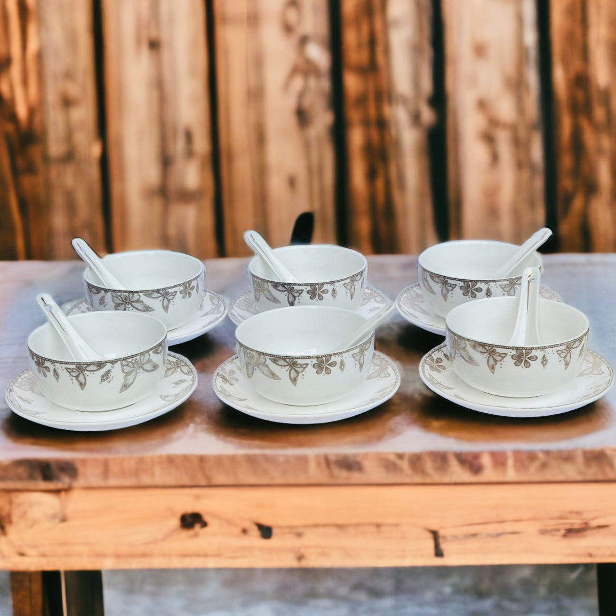 GOLDEN BUTTERFLY SOUP SET 18 PC