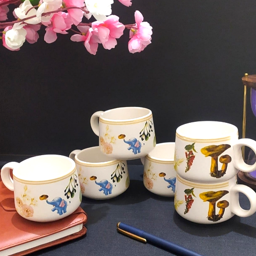 Cp Tea Coffee mug set hand made set of 6