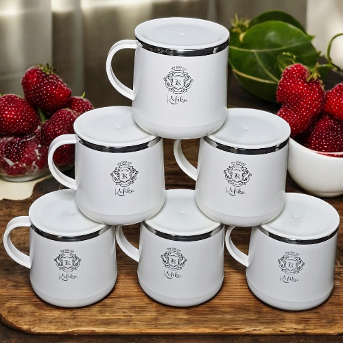 Cp Hot & Cold Vacuum Flask with 6 mugs with lid stainless steel