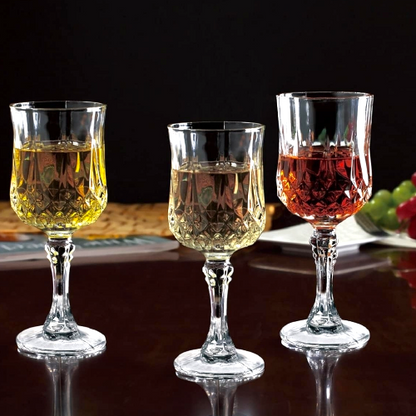Crystal Cut Wine glasses 6 pc set