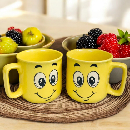 Smiley Mugs | ceramic 2 pc coffee mugs microwave safe