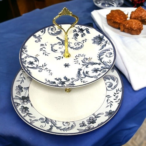 Cake Stand | 2 Tier Cake Stand Blue