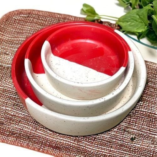 Ceramic Salad Bowl Set Deep Dish Bowls Serving Bowls | Set of 3 Bowls 7.5inch 6.5inch 5.5inch |