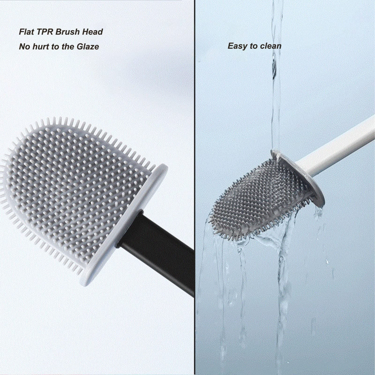 Multipurpose TPR Silicone Bottle & Glass Cleaning Brush with Long Handle – Soft Bristles, Scratch-Free Cleaning