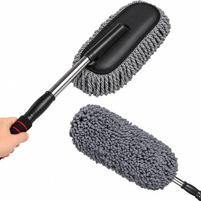 Multipurpose Microfiber Car Cleaning Brush with Long Handle – Soft Dusting & Washing Brush for Car Exterior, Windshield & Windows