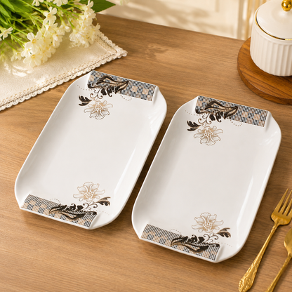 rectangle  Bone China Platter 2 pc set