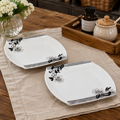 square shape  Bone China Platter 2 pc set