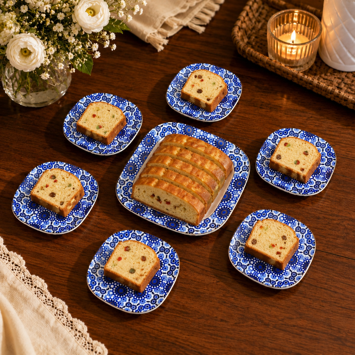 Fine Bone China Platter set 7pc