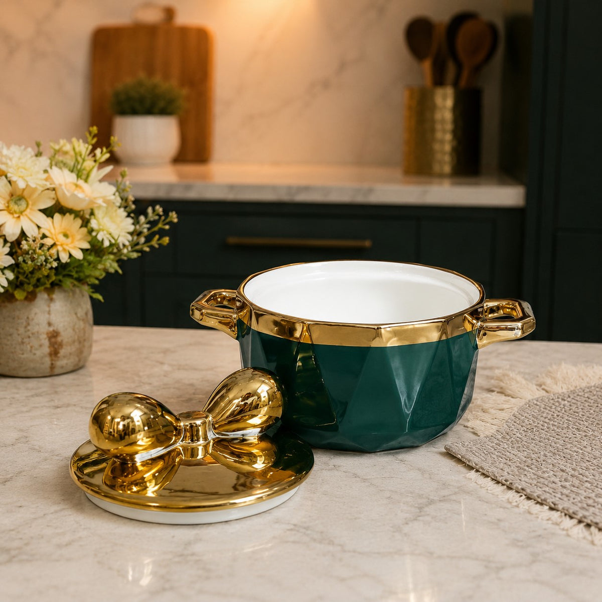 porcelain casserole Butterfly Lid