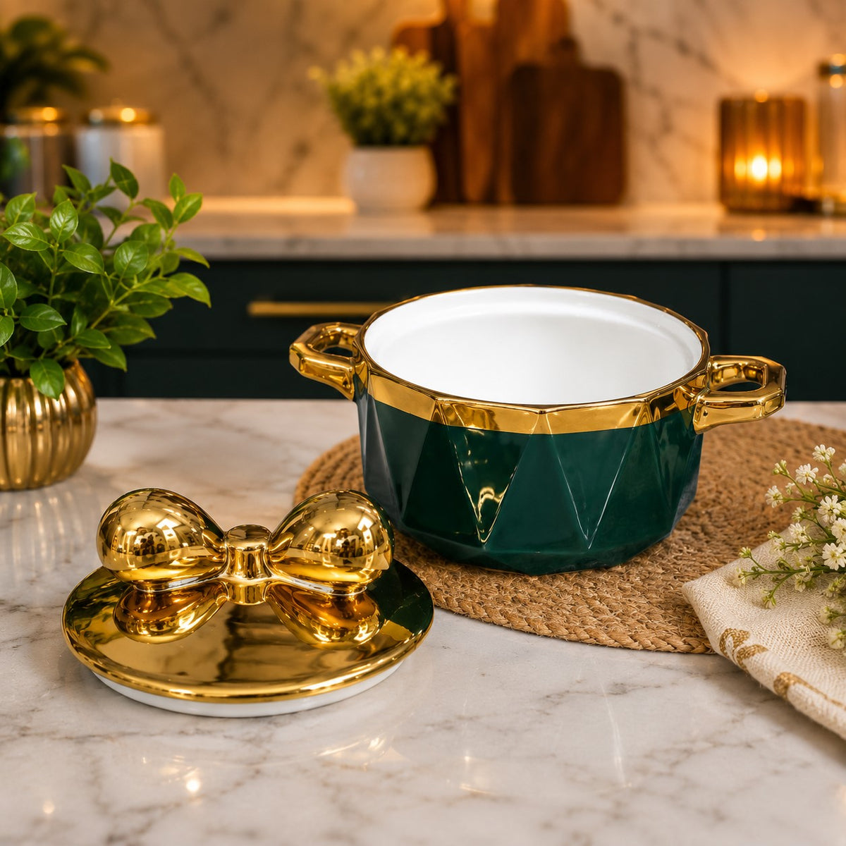 porcelain casserole Butterfly Lid