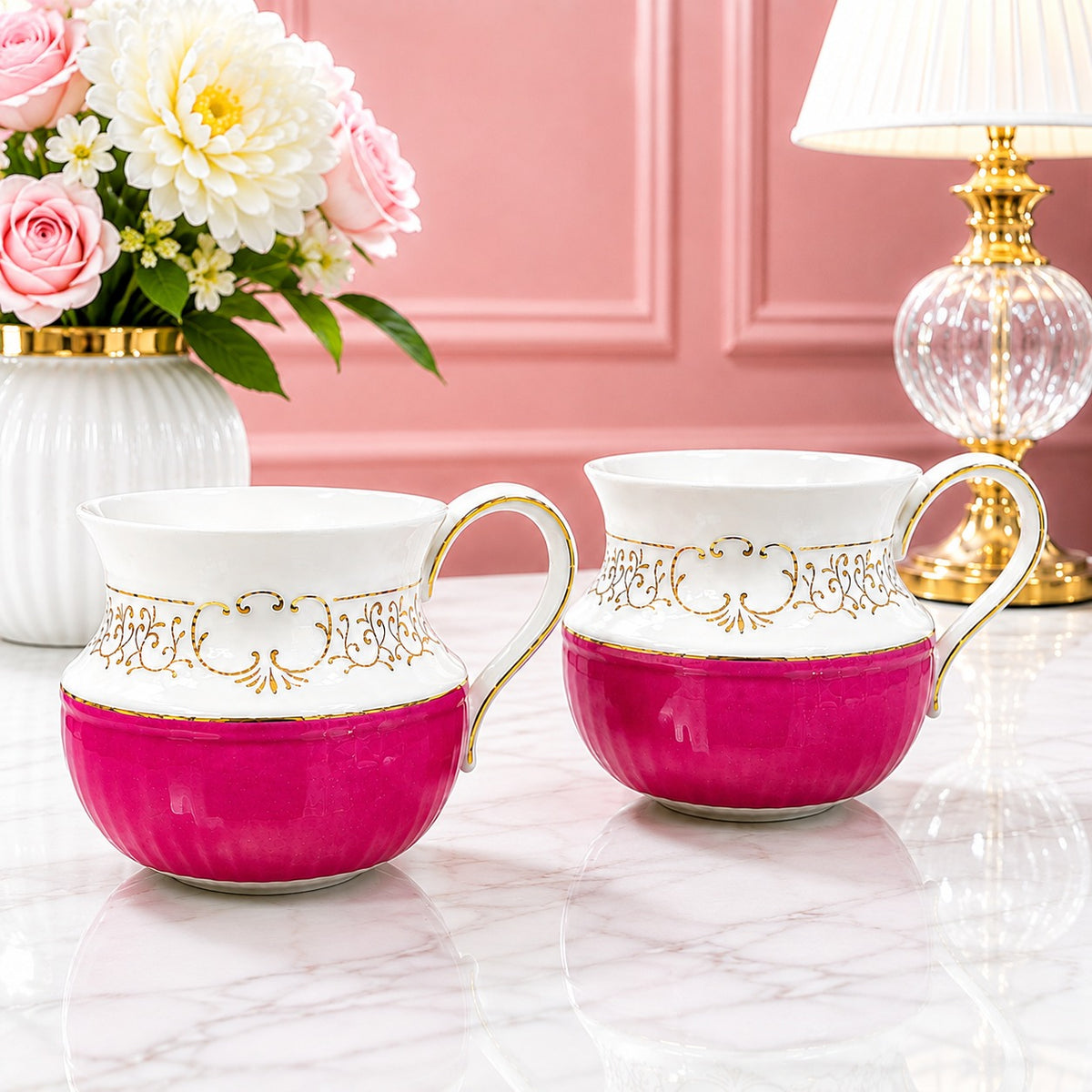 Porcelain 6 pc cups set