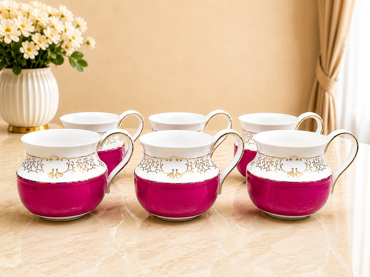 Porcelain 6 pc cups set