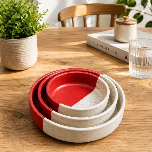 Premium Ceramic Salad Bowl 3 Pc Set