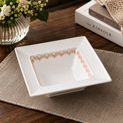 premium fine bone china 4 pc square shape bowl set .