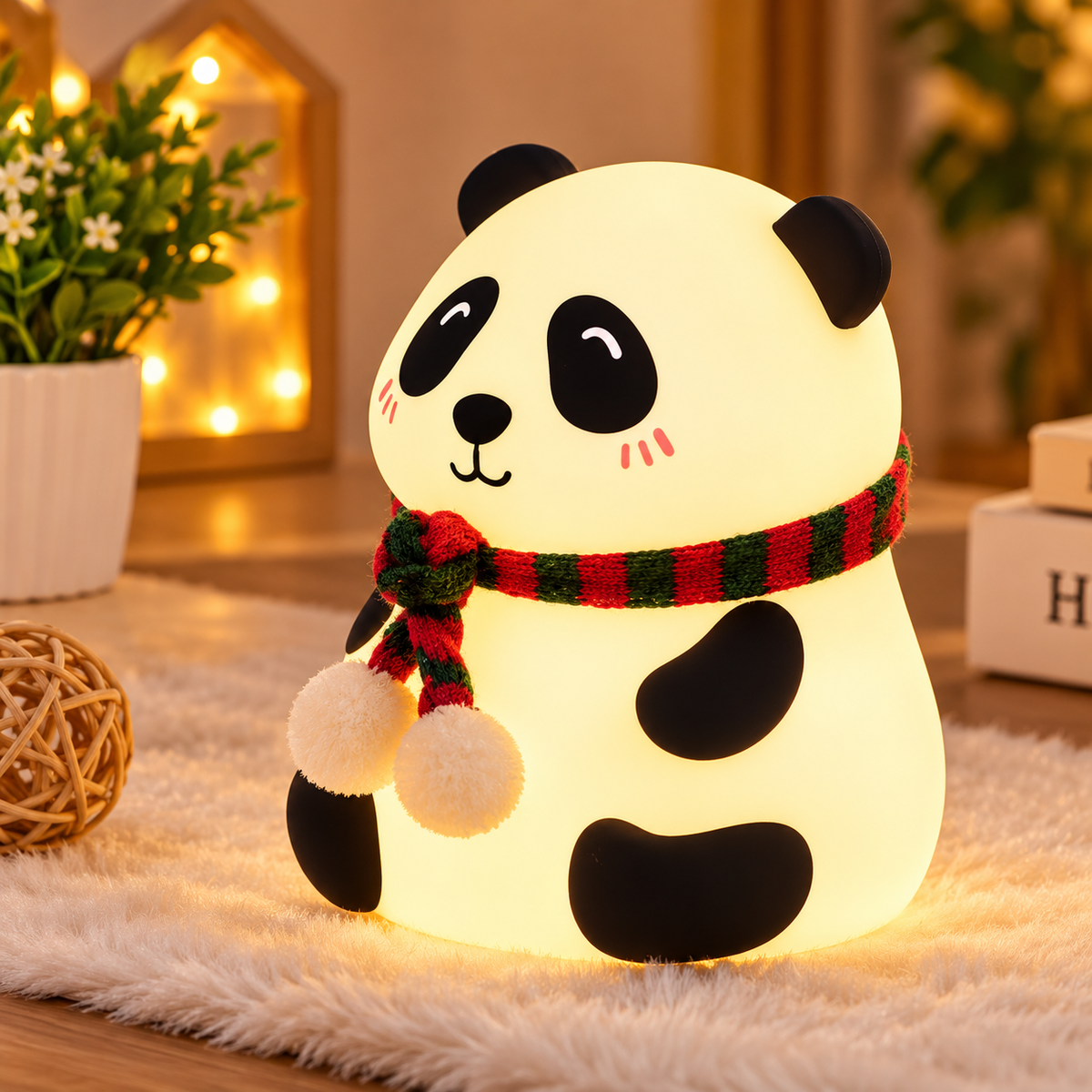 Cute Panda LED Night Lamp with Warm Glow – Adorable Panda Design Decorative Bedside Light for Kids, Bedroom, Nursery & Gifting