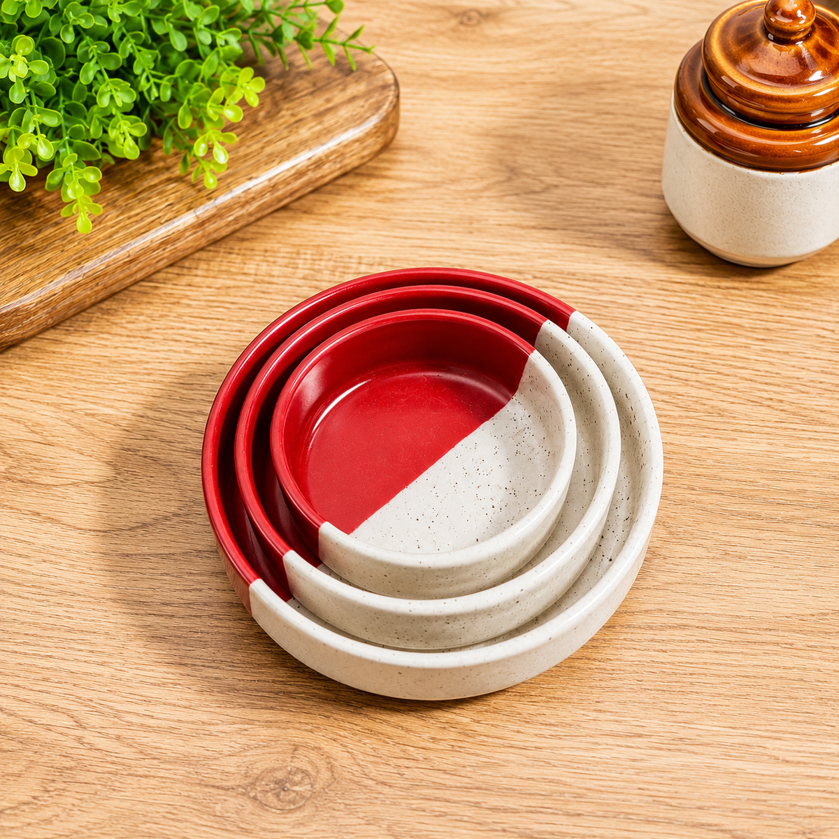 Ceramic Salad Bowl Set Deep Dish Bowls Serving Bowls | Set of 3 Bowls 7.5inch 6.5inch 5.5inch |