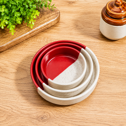 Ceramic Salad Bowl Set Deep Dish Bowls Serving Bowls | Set of 3 Bowls 7.5inch 6.5inch 5.5inch |