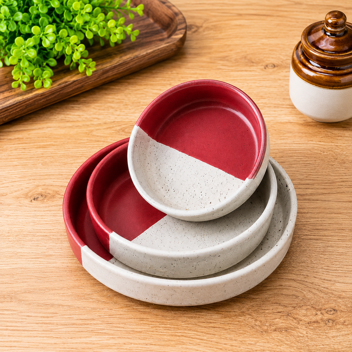 Ceramic Salad Bowl Set Deep Dish Bowls Serving Bowls | Set of 3 Bowls 7.5inch 6.5inch 5.5inch |