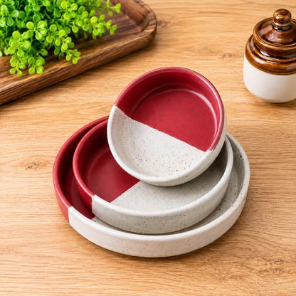 Ceramic Salad Bowl Set Deep Dish Bowls Serving Bowls | Set of 3 Bowls 7.5inch 6.5inch 5.5inch |
