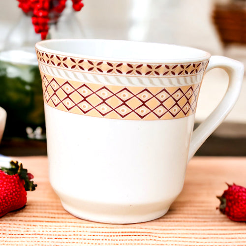 Elegant Gold Pattern Tea Cup Set – 6 Pcs