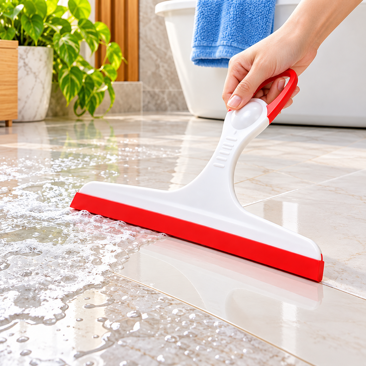 Multipurpose Mini Floor & Glass Cleaning Wiper with Flexible Rubber Blade – Handheld Water Squeegee for Bathroom, Kitchen, Tiles & Windows